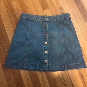 NWT Button down blue denim skirt